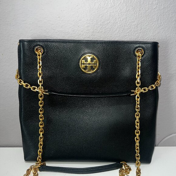 Tory Burch Black Leather Shoulder Back - Picture 1 of 7